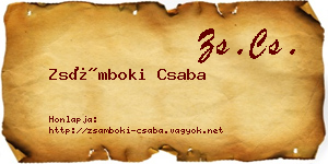 Zsámboki Csaba névjegykártya