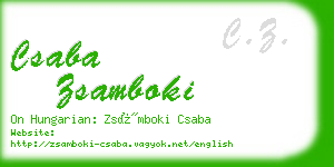 csaba zsamboki business card